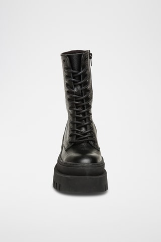 Boots en cuir grainé - Noir