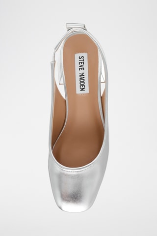 Sandales à talons en cuir de mouton - Argenté