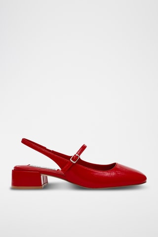 Sandales à talons vernies - Rouge