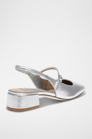 Sandales à talons vernies - Argenté