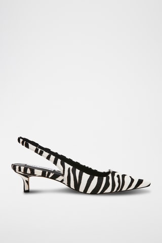 Escarpins en cuir - Ecru et noir