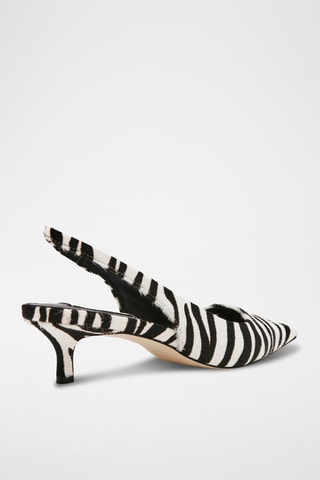 Escarpins en cuir - Ecru et noir