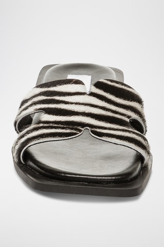 Mules en nubuck - Noir et blanc