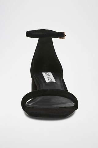 Sandales à talons en cuir de mouton nubuck - Noir