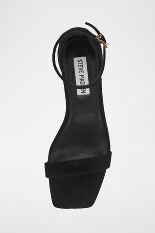 Sandales à talons en cuir de mouton nubuck - Noir