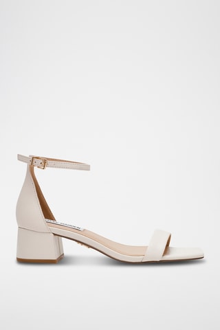 Sandales à talons en cuir de mouton - Ivoire