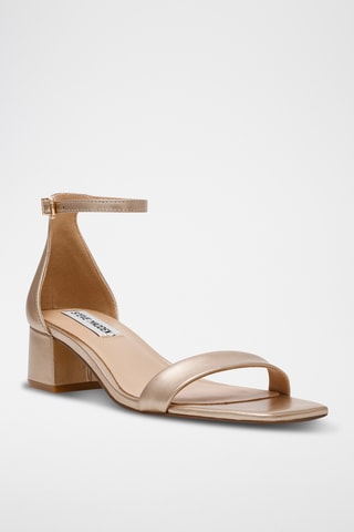 Sandales à talons en cuir de mouton - Doré