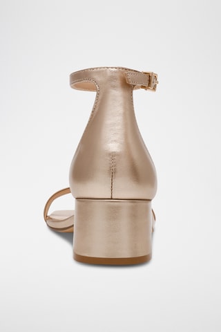 Sandales à talons en cuir de mouton - Doré