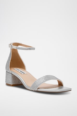 Sandales à talons en satin - Argenté