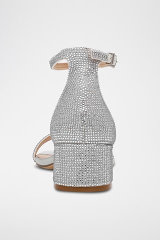 Sandales à talons en satin - Argenté