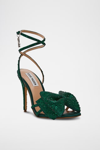 Sandales à talons en satin - Vert émeraude