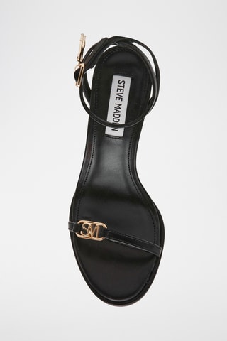 Sandales à talons en cuir de mouton - Noir