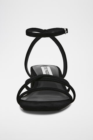 Sandales à talons en cuir de mouton nubuck - Noir