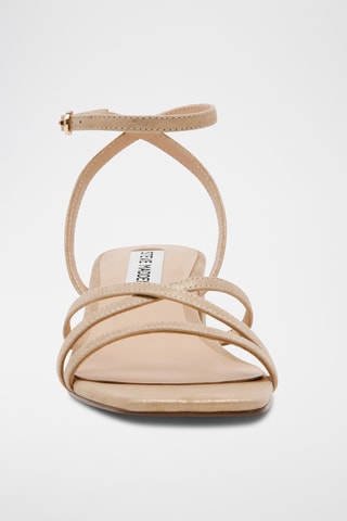 Sandales à talons en cuir de mouton nubuck - Doré