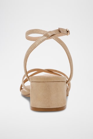 Sandales à talons en cuir de mouton nubuck - Doré