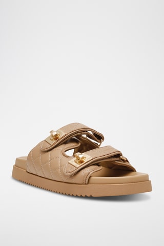 Mules en cuir - Marron clair