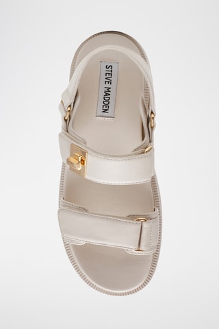 Sandales à talons en cuir de mouton - Ecru