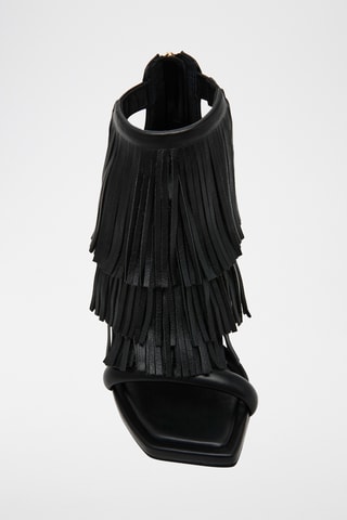 Sandales à talons en cuir - Noir