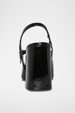 Sandales à talons vernis - Noir