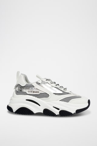 Baskets plateformes - Argenté et blanc