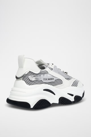 Baskets plateformes - Argenté et blanc