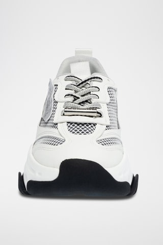 Baskets plateformes - Argenté et blanc