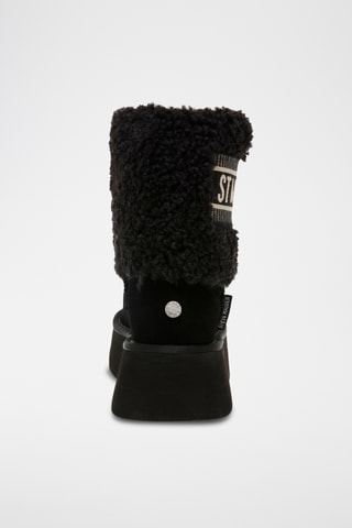 Bottines fourrées en cuir - Noir