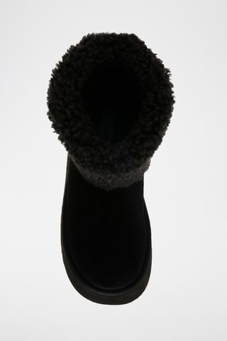 Bottines fourrées en cuir - Noir