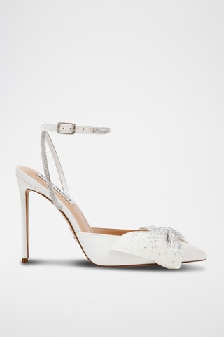 Sandales à talons en satin - Ivoire