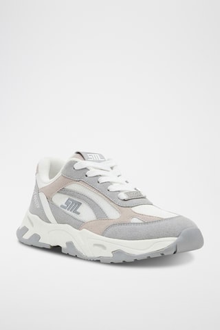 Baskets plateformes en nubuck - Blanc