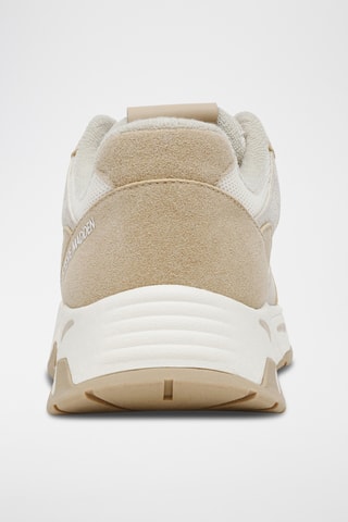 Baskets plateformes en nubuck - Argenté et blanc