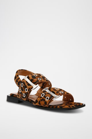 Sandales en nubuck - Marron et noir