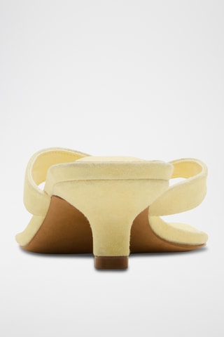 Sandales à talons en  nubuck - Jaune