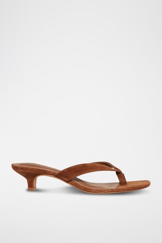 Sandales à talons en  nubuck - Marron