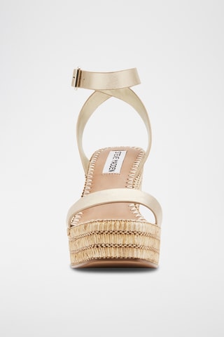 Sandales compensées en cuir - Doré