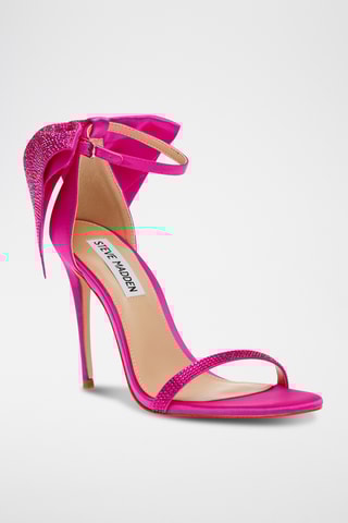 Sandales à talons en satin - Fuchsia