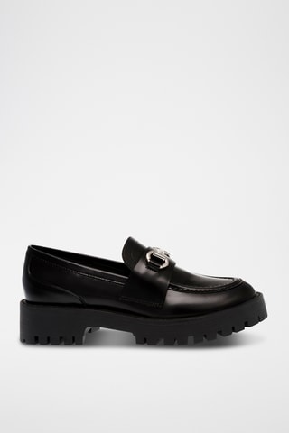 Mocassins plateformes en cuir - Noir