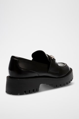 Mocassins plateformes en cuir - Noir