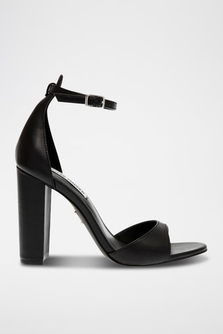 Sandales à talons en cuir - Noir