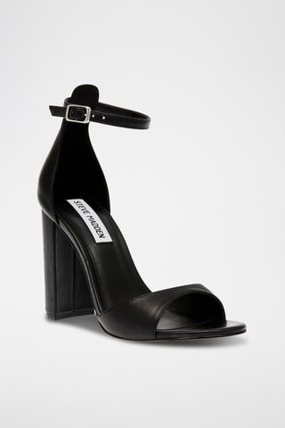 Sandales à talons en cuir - Noir