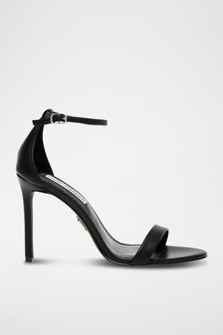 Sandales à talons en cuir de mouton - Noir