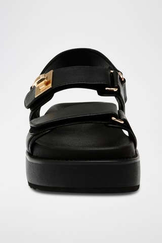 Sandales plateformes en cuir - Noir