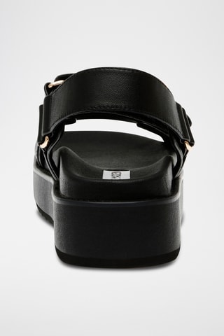 Sandales plateformes en cuir - Noir