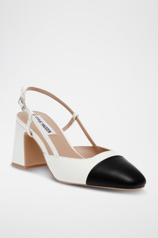 Sandales à talons en cuir de mouton - Blanc