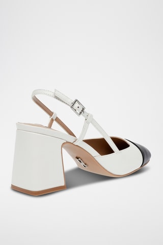 Sandales à talons en cuir de mouton - Blanc