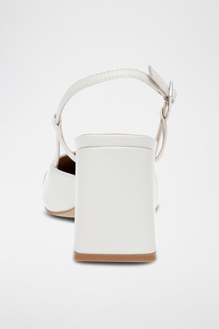 Sandales à talons en cuir de mouton - Blanc