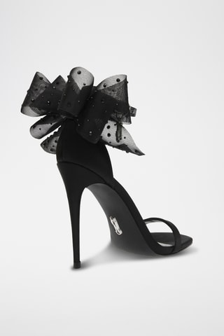 Sandales à talons en satin - Noir