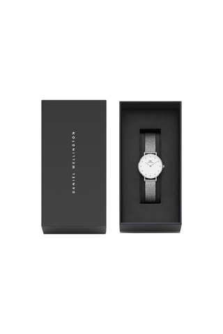 Montre à quartz en acier Sterling - Argenté et blanc - 28 mm