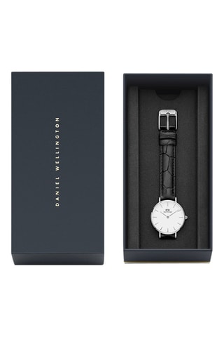 Leren Quartz Horloge Petite Reading - 28 cm - Zwart en Zilverkleurig