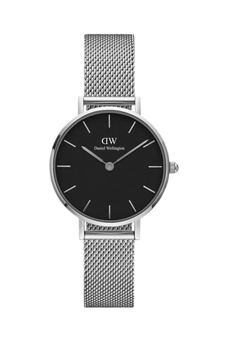 Montre à quartz en acier Sterling - 28 mm - Argenté et noir